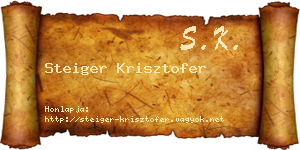 Steiger Krisztofer névjegykártya